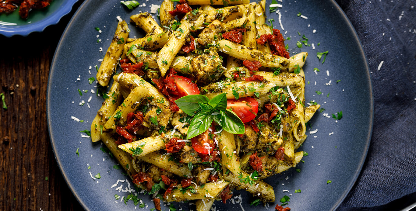 Grilled Vegetable Pasta Salad with Lemon Sesame Dressing